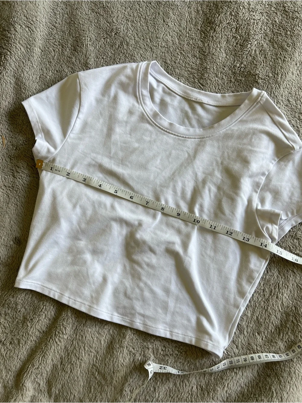 Alo Womens Alosoft White Crop Finesse Short Sleeve Small